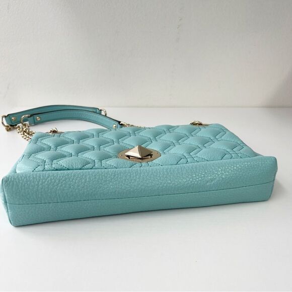 Kate Spade Light Blue Quilted Leather Astor Court Cynthia Shoulder Bag - Picture 5 of 10